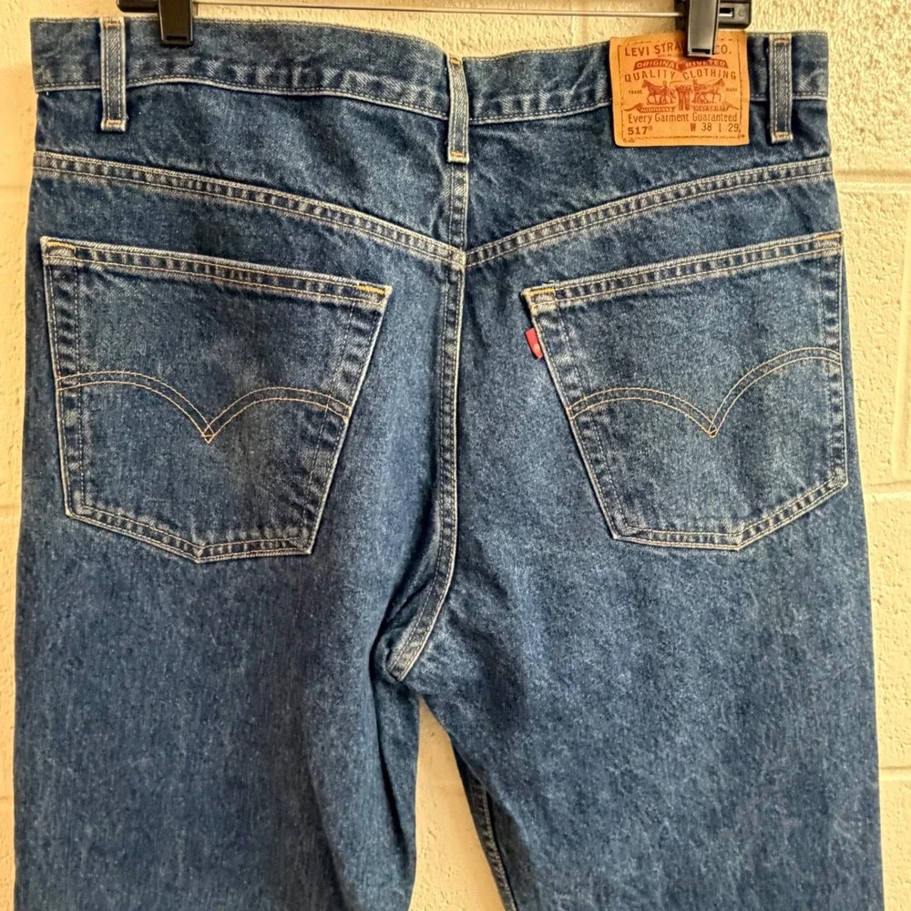Levi's Mens 517 Bootcut Jeans 38x29 Blue Denim Vintage Western Workwear Medium
